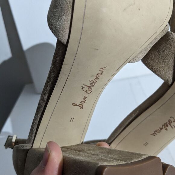 Sam Edelman Yancy Suede Leather Block Heel Sandals - Picture 6 of 7